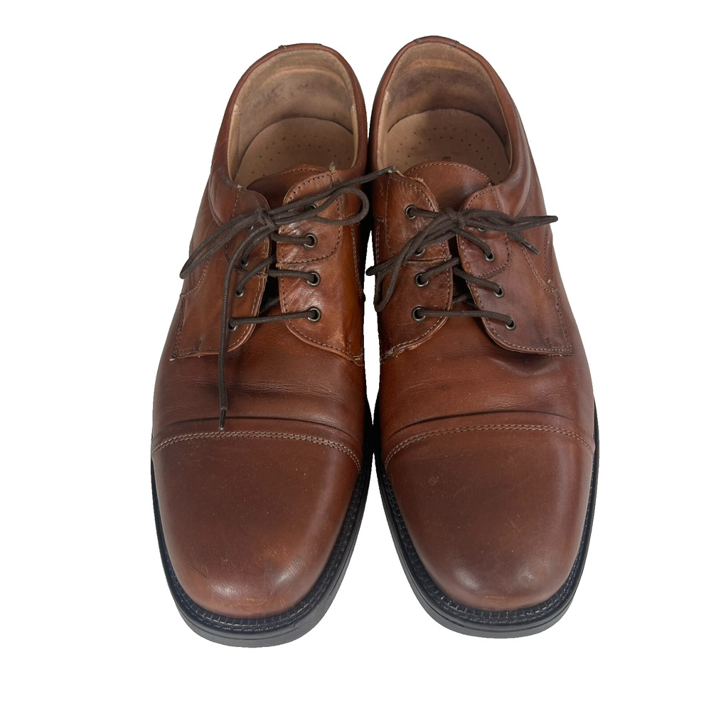 Bostonian STRADA Dress Shoe Mens Size 13M Cap-Toe Brown Leather Lace-Up Oxfords